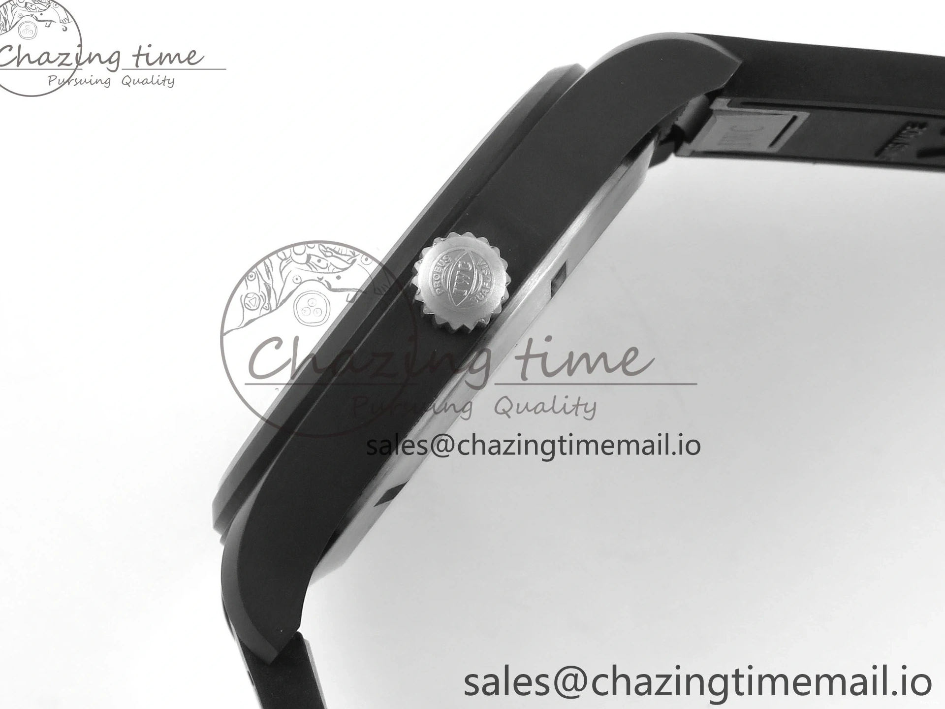 MIROTIME 0219 Pilot Top Gun IW326901 M+F 1:1 Best Edition Black Dial on Black Rubber Strap A SportInspired 6999